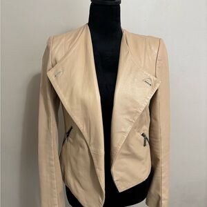 Bebe Cream Asymmetrical Blazer